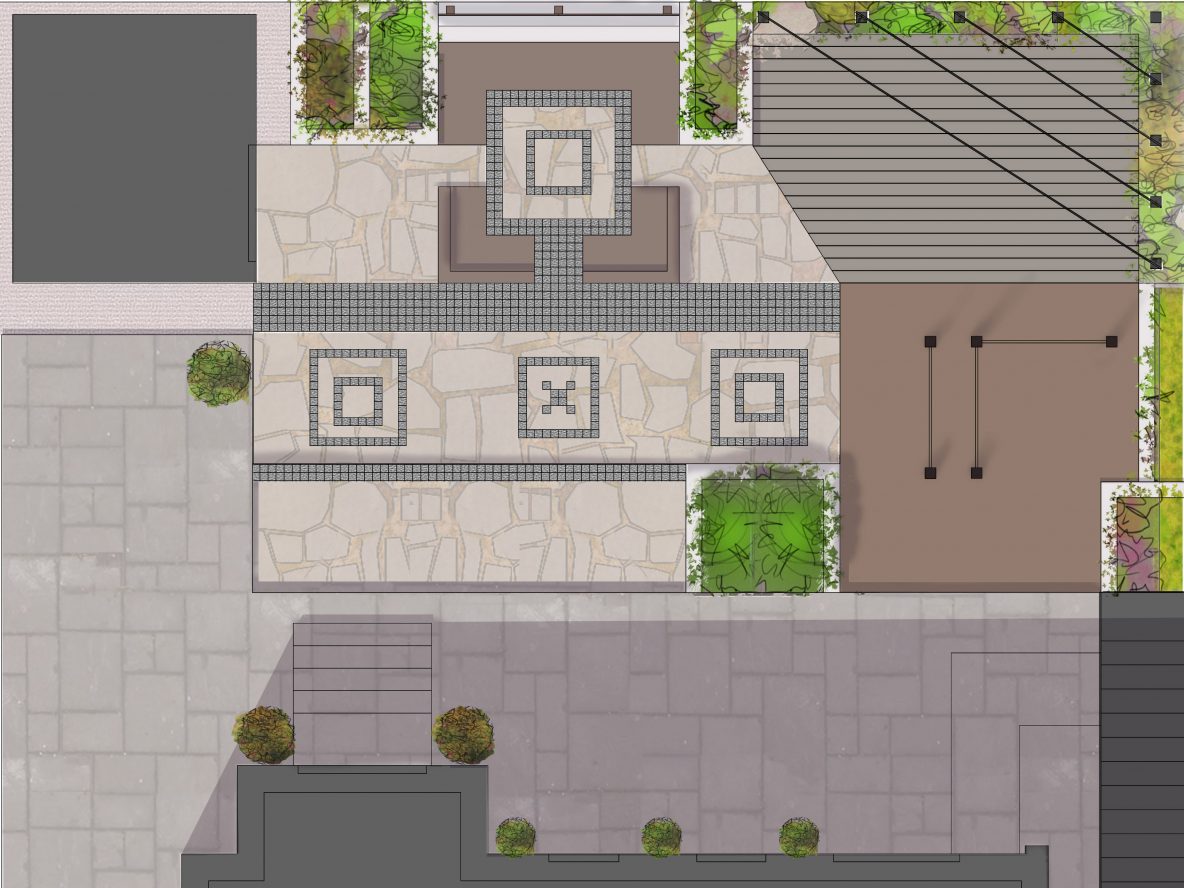 Concept garden design illustration